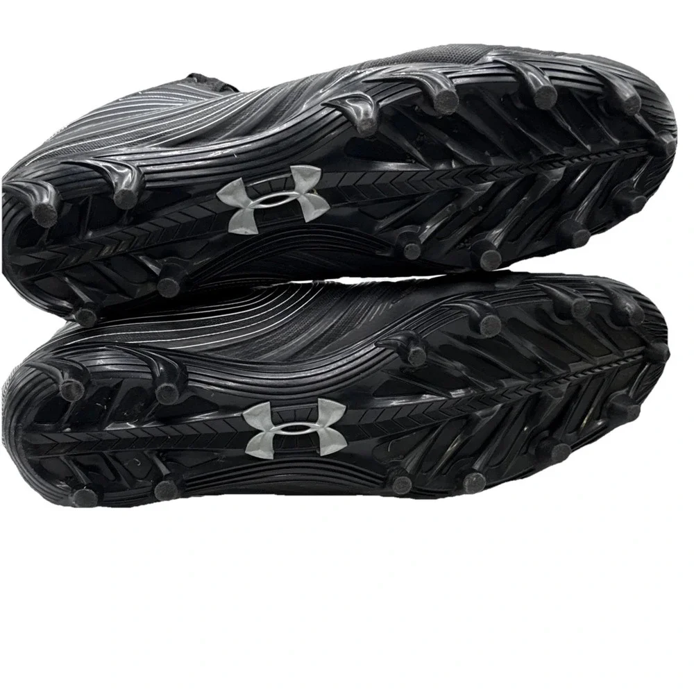 Under Armour Nitro‎ Mid MC 3000181-001 Black Football Cleats Shoes Mens 13